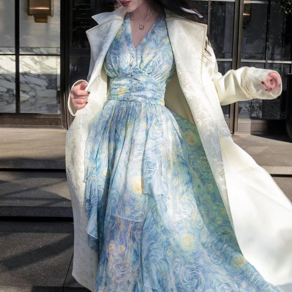 SOLD Galartsy Starry Night Dreamy Long Dress - Picture 7 of 9